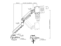 Equip 17"-49" Schwerlast-Monitor-Schreibtischhalterung, Schwarz
