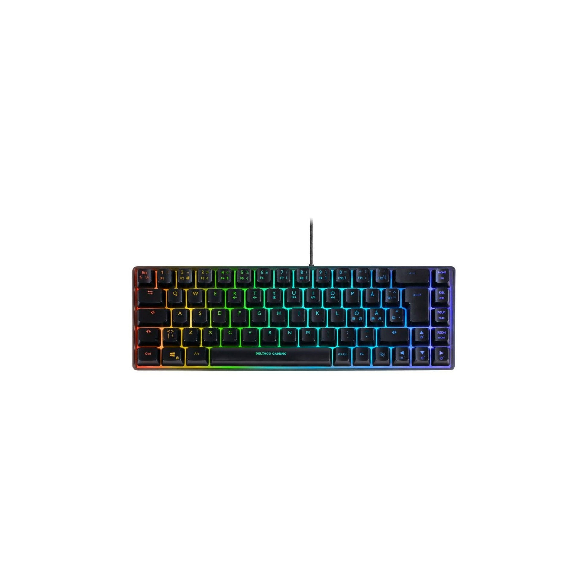 Deltaco TKL Gaming Keyboard memb RGB, black