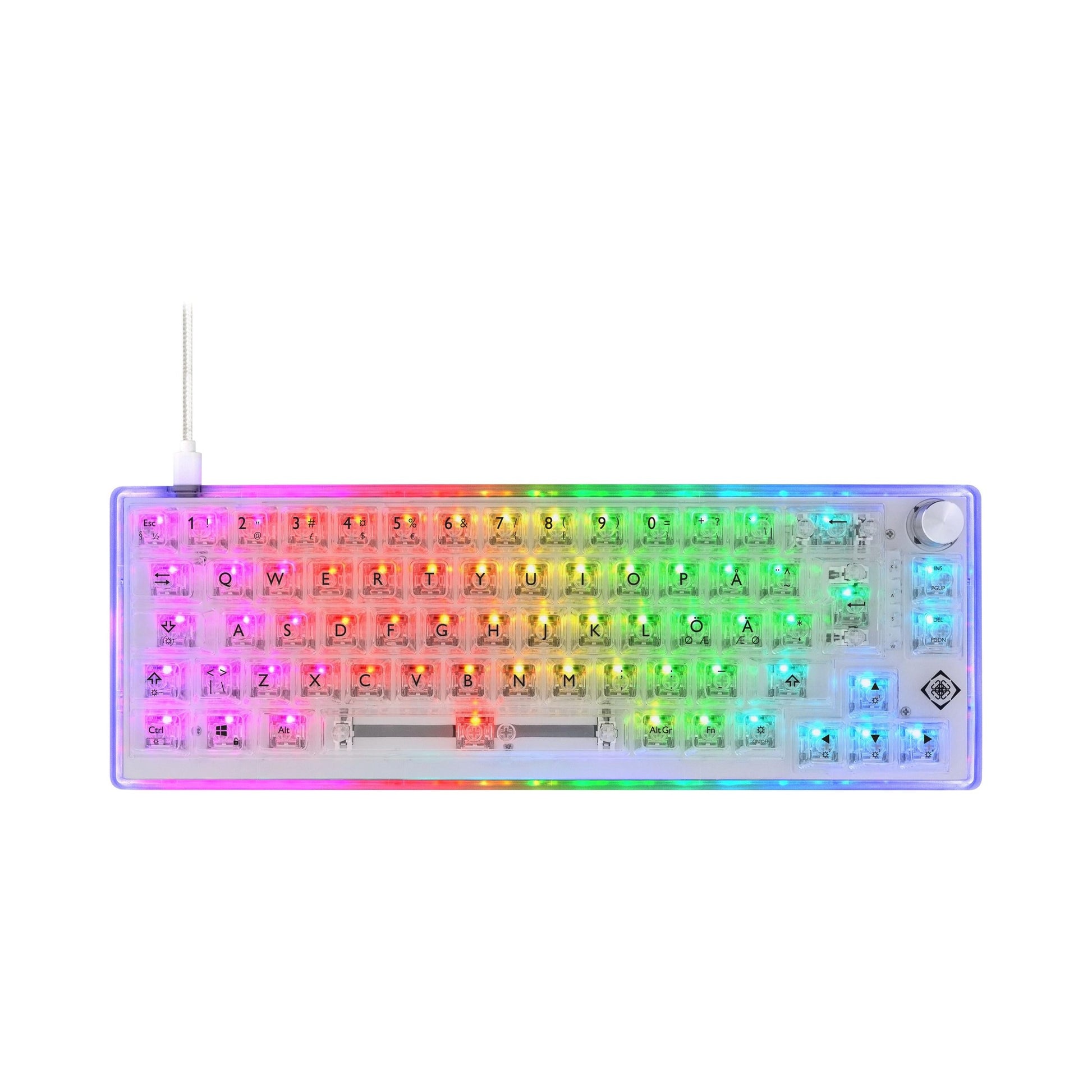 Deltaco TKL Gaming Keyboard mech RGB, trans