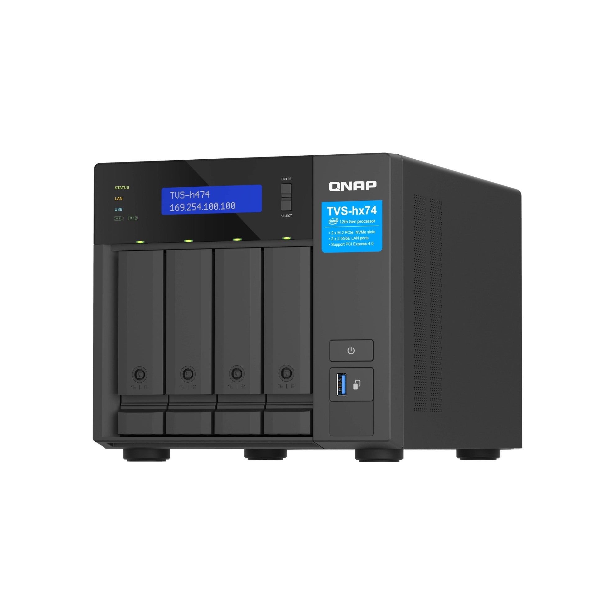 QNAP NAS TVS-h474-PT-8G, 4-bay