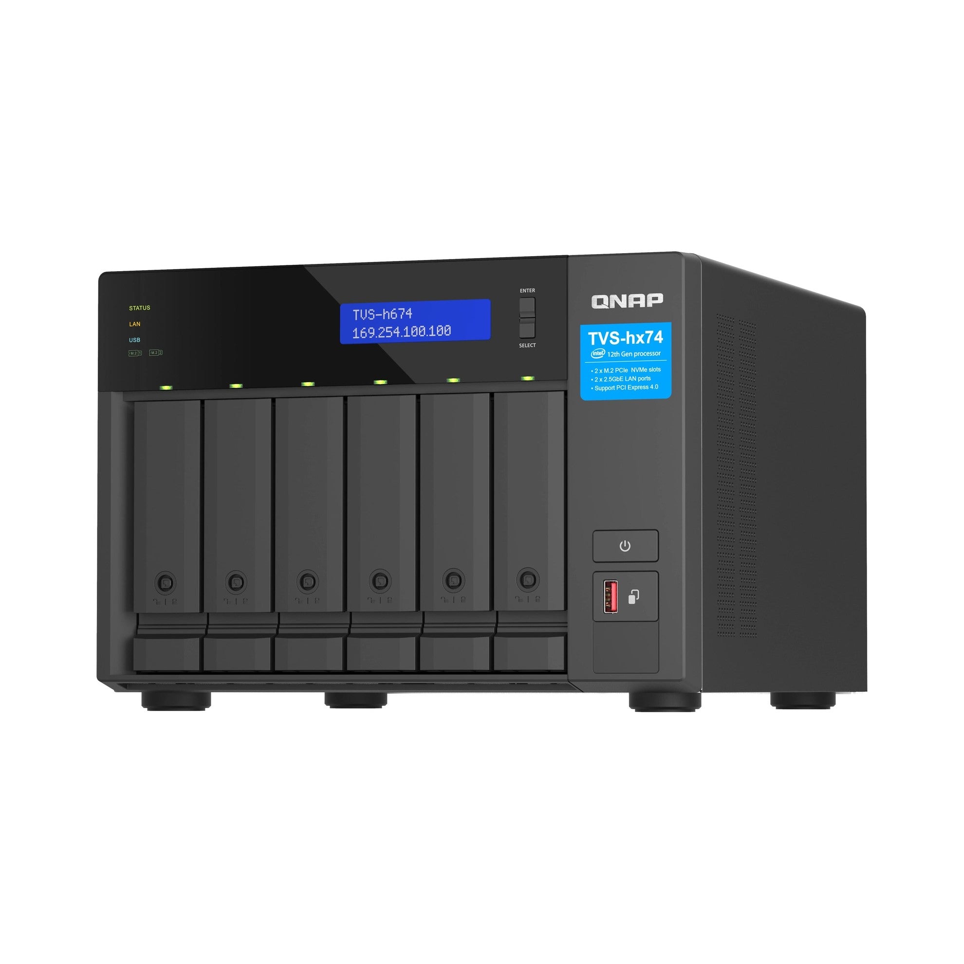 QNAP NAS TVS-h674-i3-16G, 6-bay