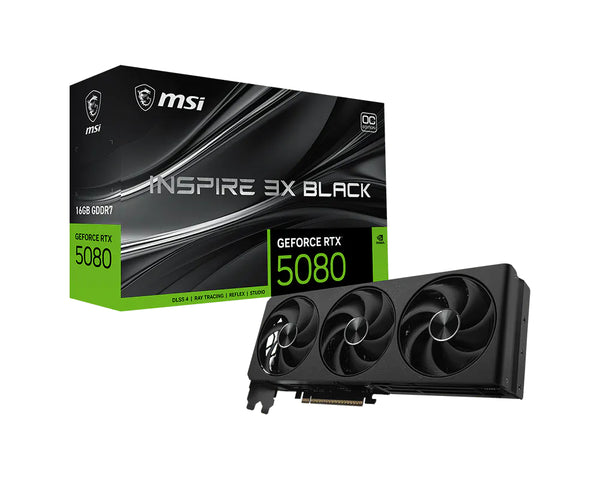 MSI GeForce RTX 5080 16G INSPIRE 3X OC BLACK NVIDIA 16 Go GDDR7