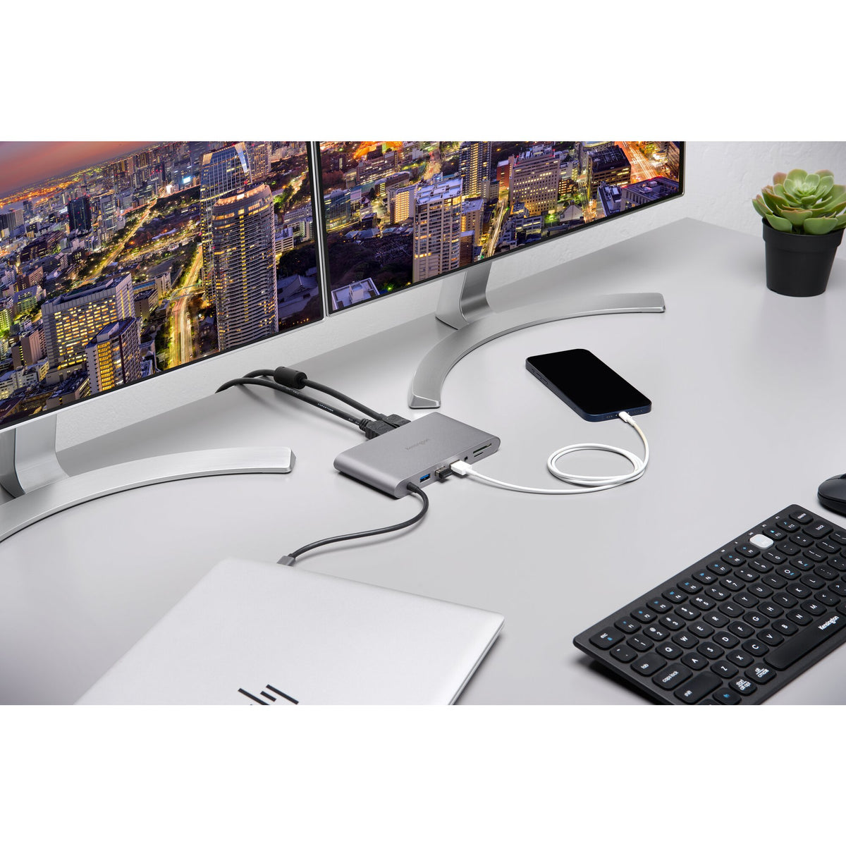 Kensington UH1440P Mobile USB-C Duale Video Dockingstation mit 85 W Power Pass-Through – DP/HDMI/VGA