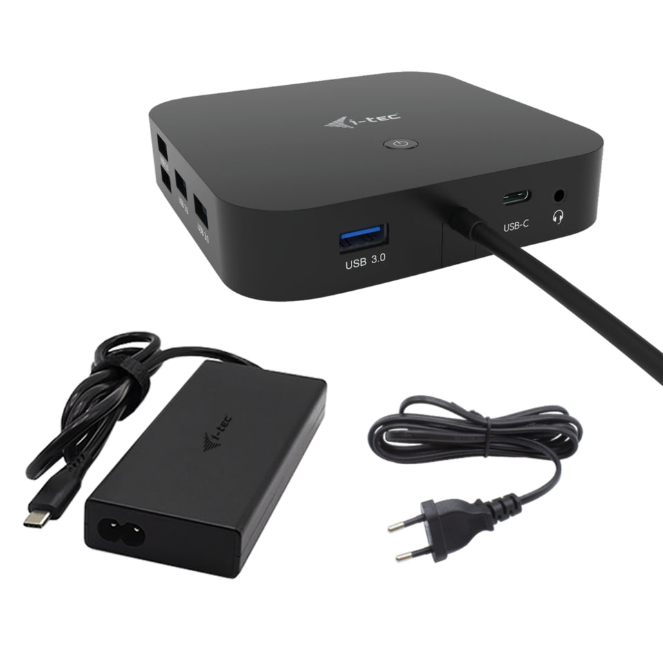i-tec Station d'accueil USB-C HDMI double DP avec Power Delivery 100 W + Chargeur universel 100 W