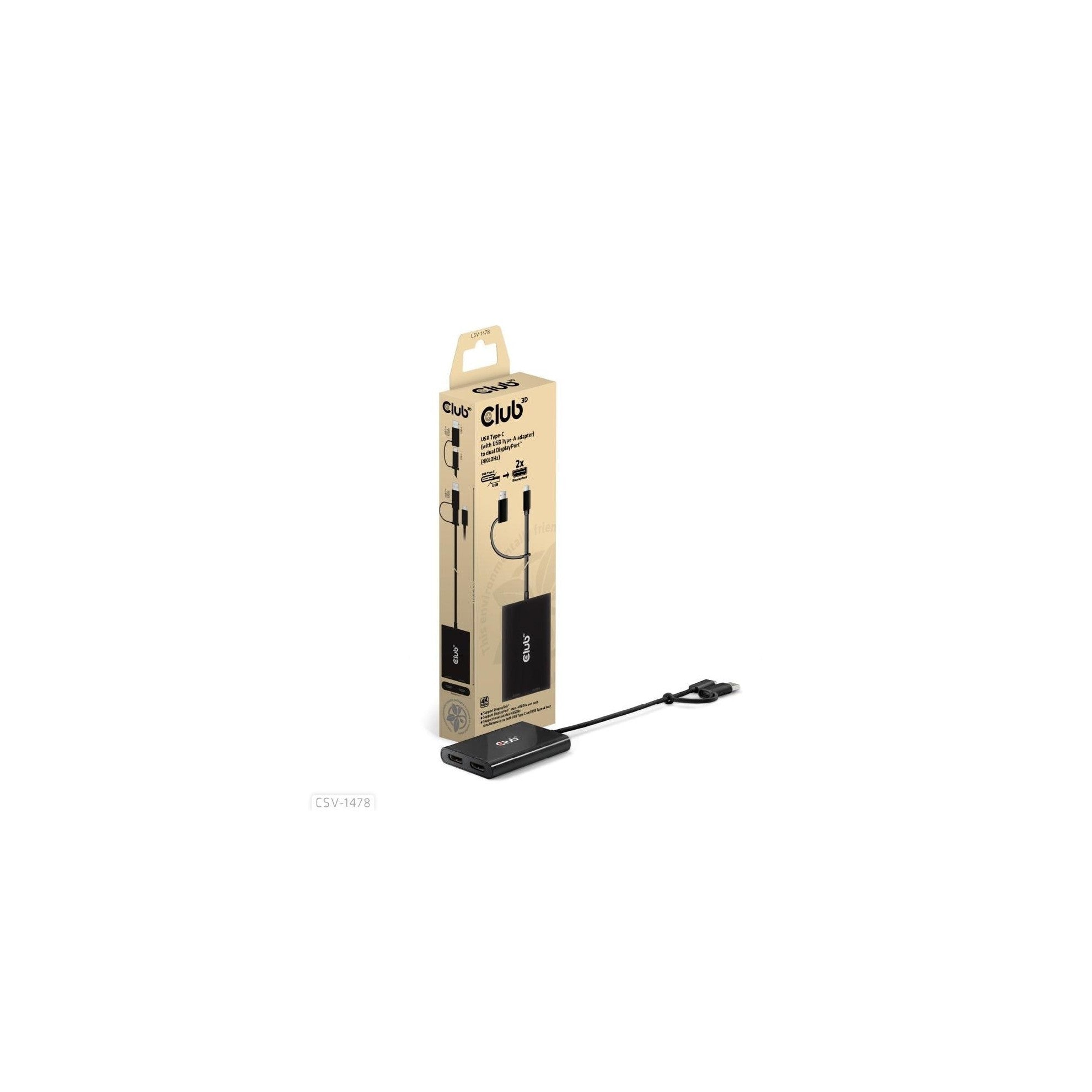 Club 3D, USB Typ-C Dual DP Videosplitte