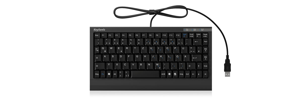 KeySonic ACK-595C+ (DE) Mini-Tastatur, SoftSkin, Combo, schwarz