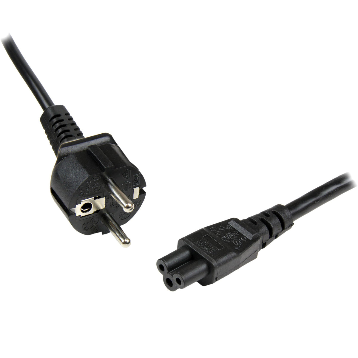 StarTech.com 2 m Laptop Ladekabel, EU Schuko auf C5, 2,5A 250V, 18AWG, Notebook / Laptop Ersatzstromkabel, Laptop Netzteil Stromkabel, Kleeblatt/Mickey Mouse Netzkabel