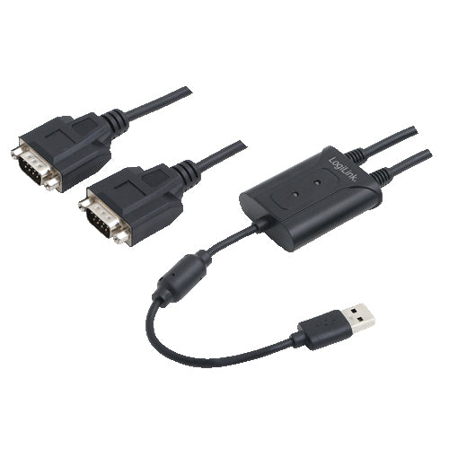 LogiLink AU0031 Câble série Noir USB Type A DB-9