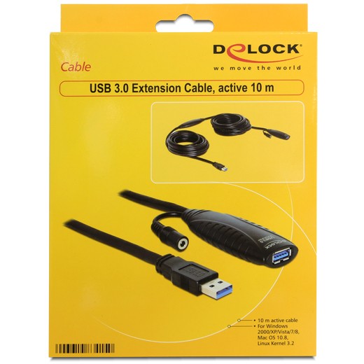 DELOCK Kabel USB 3.0 Verlngerung. aktiv 10 m