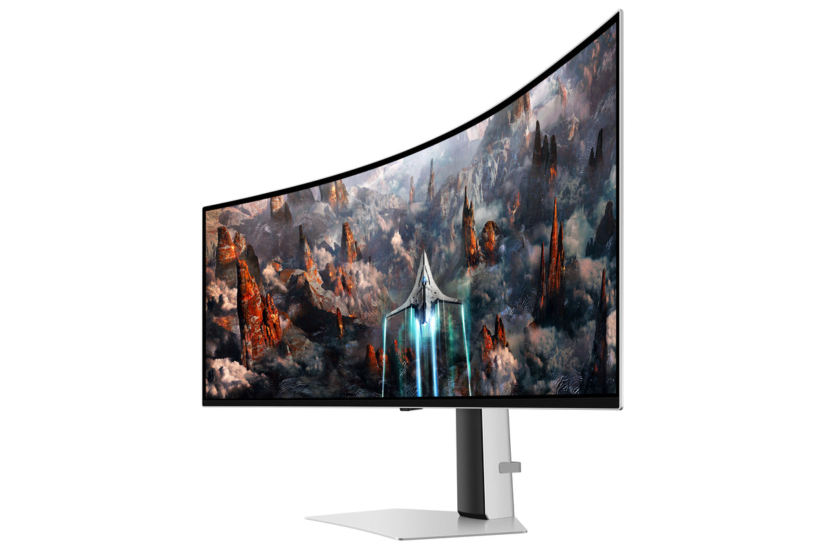 Samsung G93SC Computerbildschirm 124,5 cm (49") 5120 x 1440 Pixel Dual QHD OLED Silber