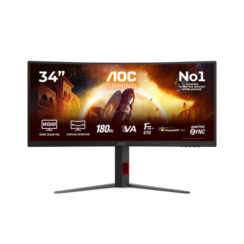 AOC G4 34'' CU34G4CA Computerbildschirm 86,4 cm (34") 3440 x 1440 Pixel Schwarz, Rot