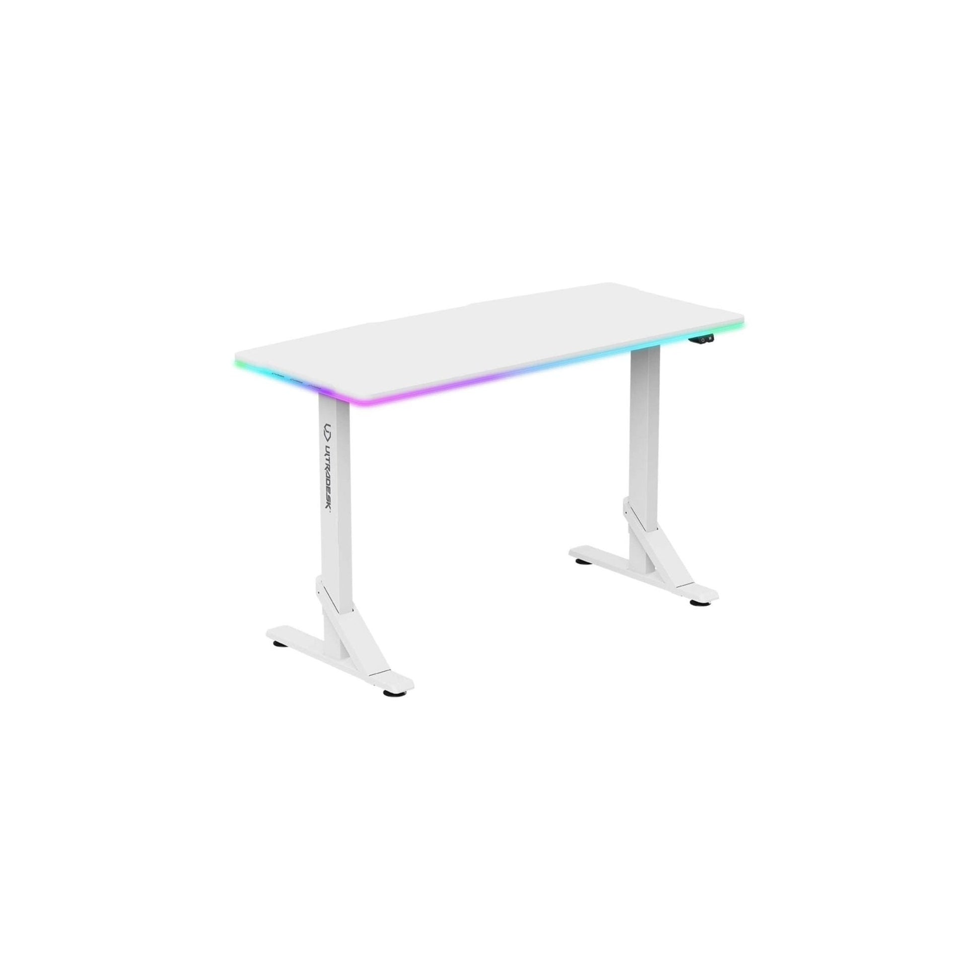 Ultradesk Iron Weiss LED  Gaming Table