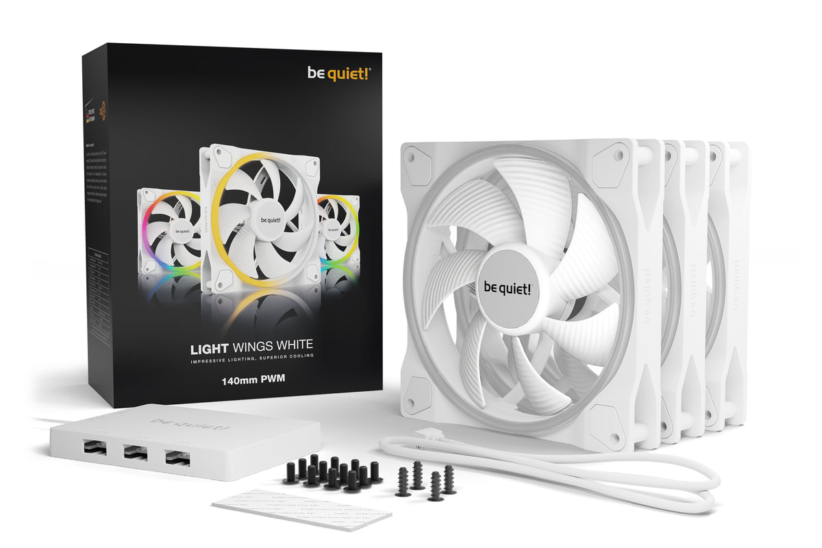 be quiet! 140mm be quiet! LIGHT WINGS White PWM Triple-Pack – Ansicht 2