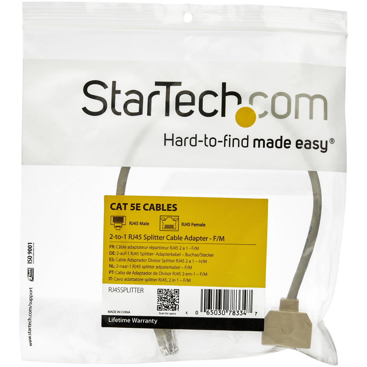 StarTech.com 2 auf 1 RJ45 Splitter Kabel Adapter - Bu/St