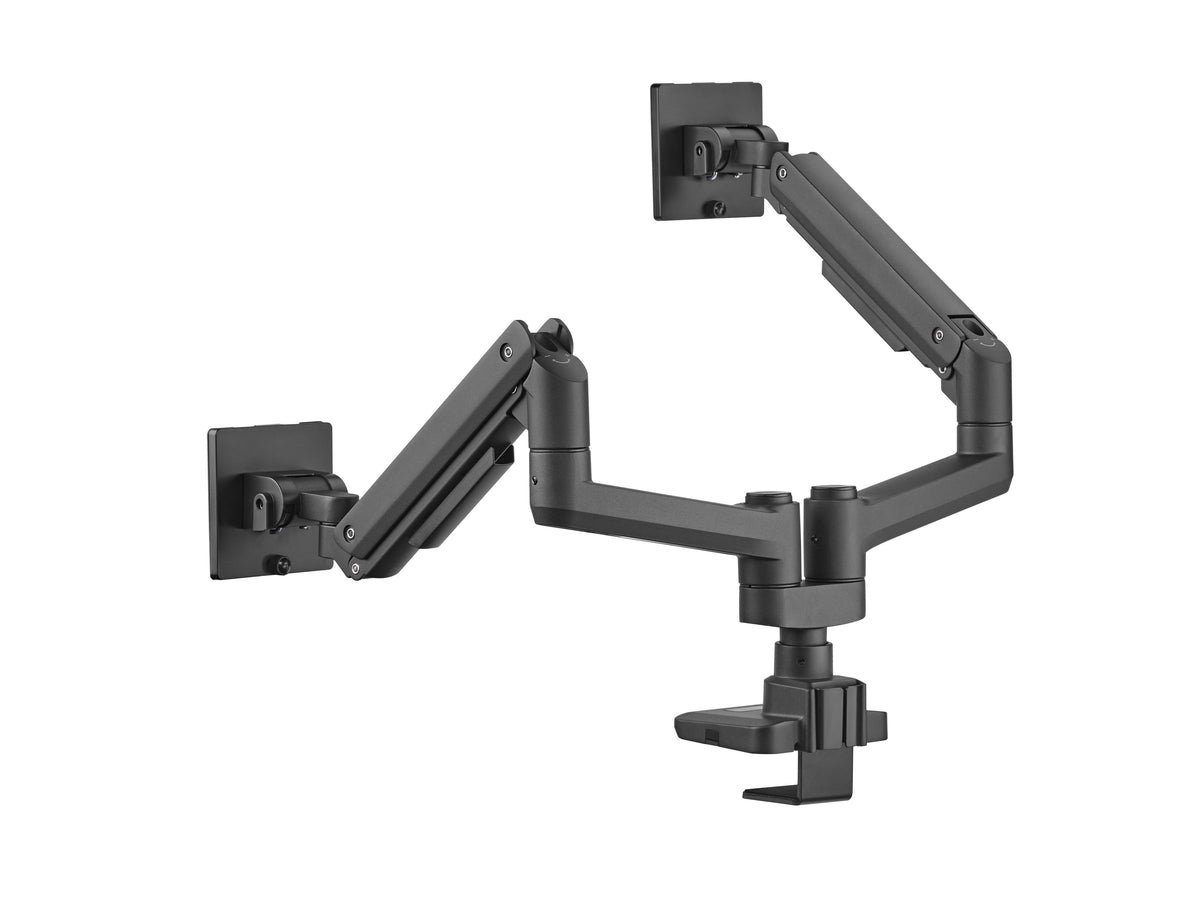 Equip 17"-35" Schwerlast-Doppelmonitor-Schreibtischhalterung, Schwarz