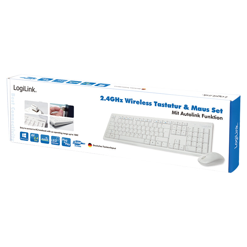 LogiLink Tastatur Maus Kombination Funk