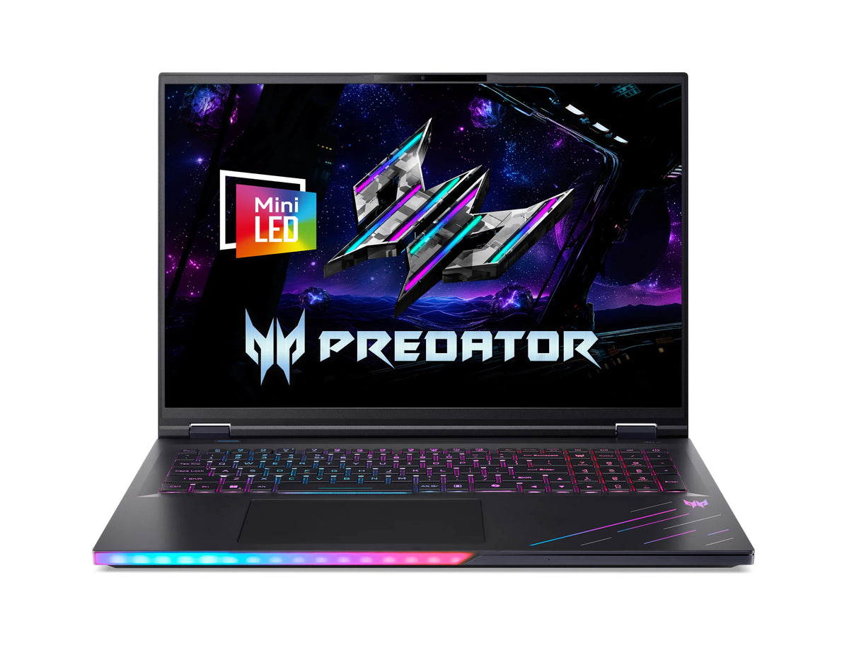 Acer Predator PH18-I71-93ZC Intel Core Ultra 9 290HX Plus Laptop 45,7 cm (18") WQUXGA 96 GB DDR5-SDRAM 1 TB SSD NVIDIA GeForce RTX 5090 Wi-Fi 7 (802.11be) Windows 11 Home Schwarz QWERTZ Deutsch