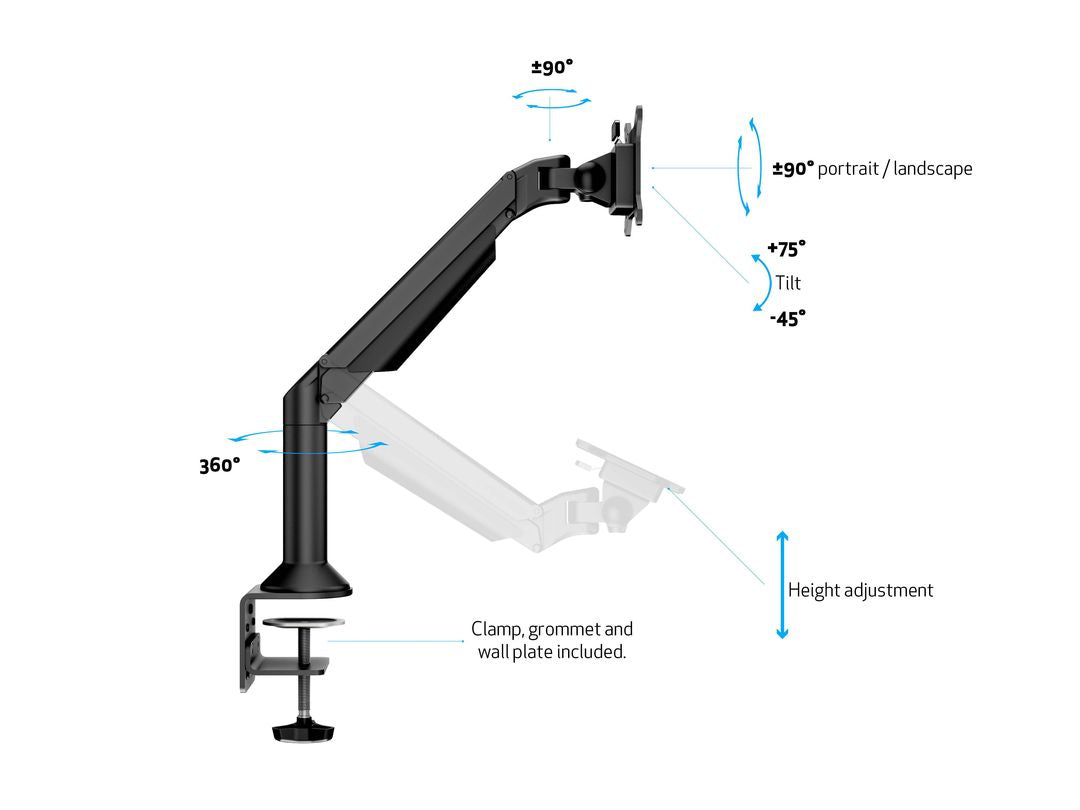 Multibrackets 9369 Flachbildschirm-Tischhalterung 81,3 cm (32") Tisch/Bank Schwarz