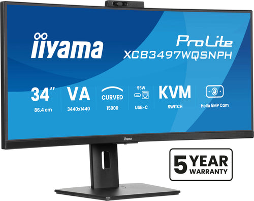 iiyama ProLite XCB3497WQSNPH-B1 Computerbildschirm 86,4 cm (34") 3440 x 1440 Pixel UltraWide Quad HD LED Schwarz