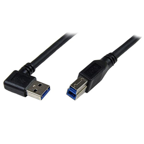 StarTech 1m Black SuperSpeed USB 3.0 Cable Right Angle A to B M/M