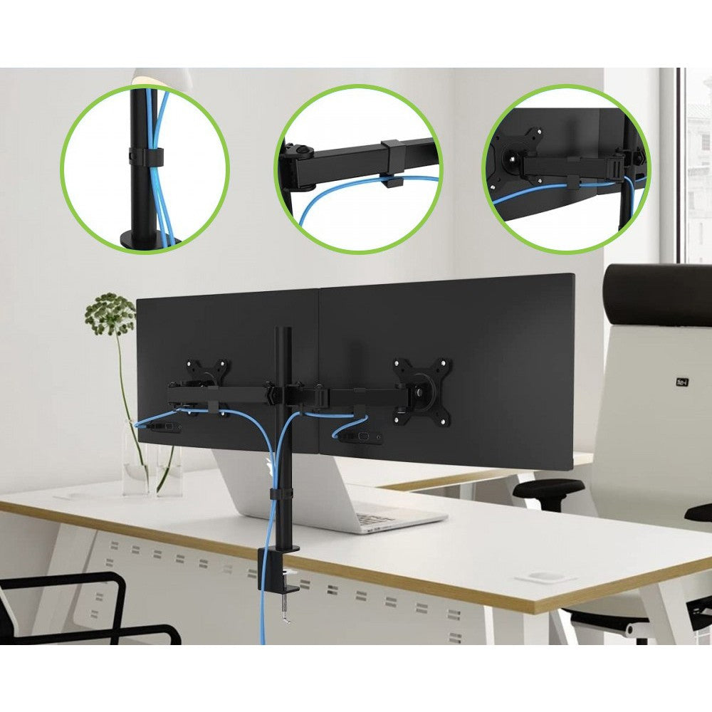 Techly ICA-LCD 482-D Flachbildschirm-Tischhalterung 68,6 cm (27") Tisch/Bank Schwarz