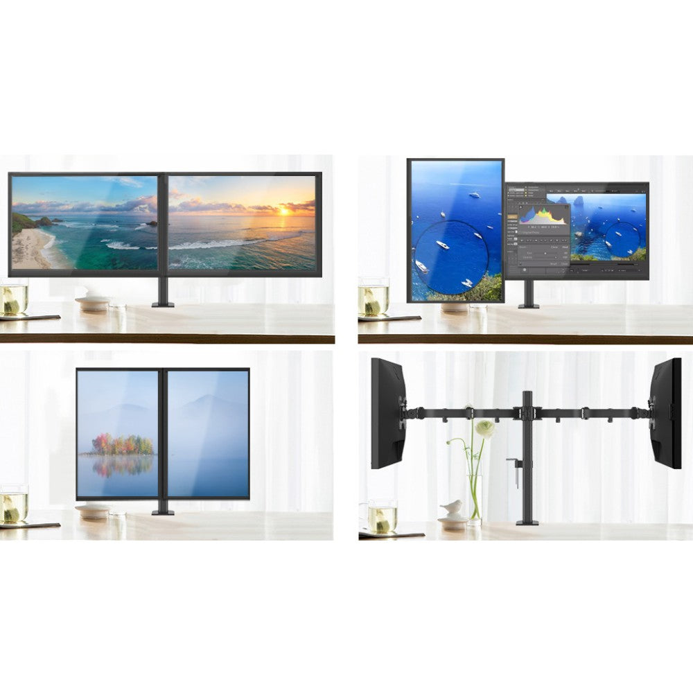 Techly ICA-LCD 382-D Flachbildschirm-Tischhalterung 68,6 cm (27") Tisch/Bank Schwarz