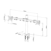 Techly ICA-LCD 482-D Flachbildschirm-Tischhalterung 68,6 cm (27") Tisch/Bank Schwarz