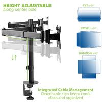 Techly ICA-LCD 482-T Flachbildschirm-Tischhalterung 61 cm (24") Tisch/Bank Schwarz