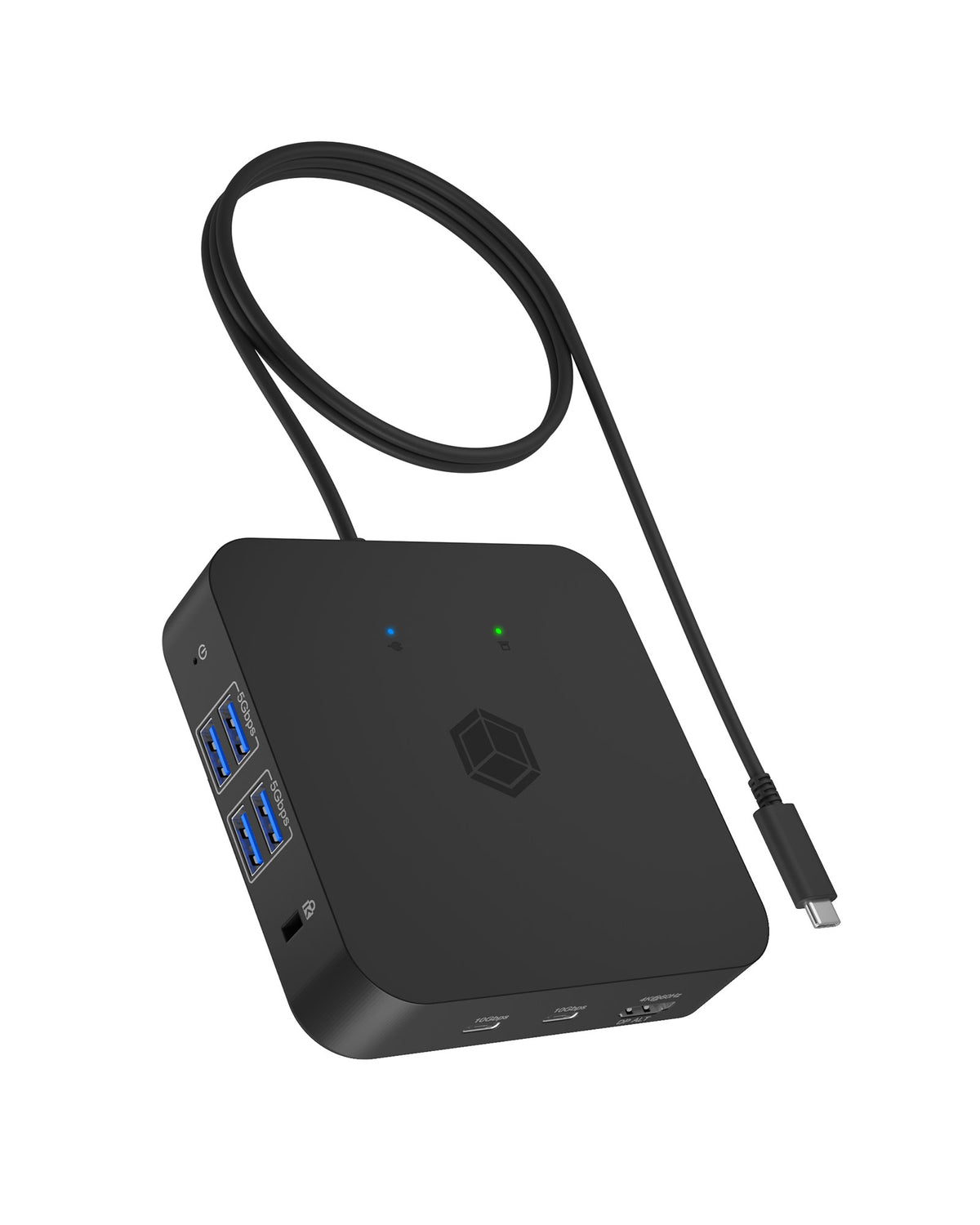ICY BOX IB-DK4090-C, 12 in 1 DisplayLink® Hybrid Notebook DockingStation, 3x HDMI® 2.0, Gigabit LAN, 4x USB 3.2 Gen 1 Type-A, 2x USB 3.2 Gen 2 Type-C®, 1x Hea