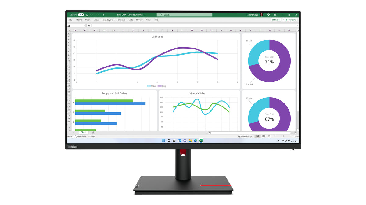 Lenovo ThinkVision T32h-30 Computerbildschirm 80 cm (31.5") 2560 x 1440 Pixel Quad HD LED Schwarz