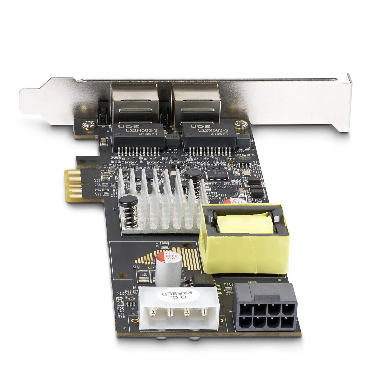 StarTech.com 2-Port 2.5Gbps NBASE-T PoE Netzwerkkarte, Dual Intel I225-V, 802.3af/at PoE+ Multi-Gigabit NIC, LP4/8-Pin PCIe Betrieben, PCI Express Server LAN Karte, Windows/Linux