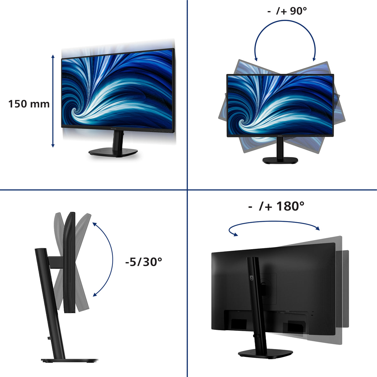 Philips 3000 series 27B2N3200A/61 Computerbildschirm 68,6 cm (27") 1920 x 1080 Pixel Full HD LCD Schwarz