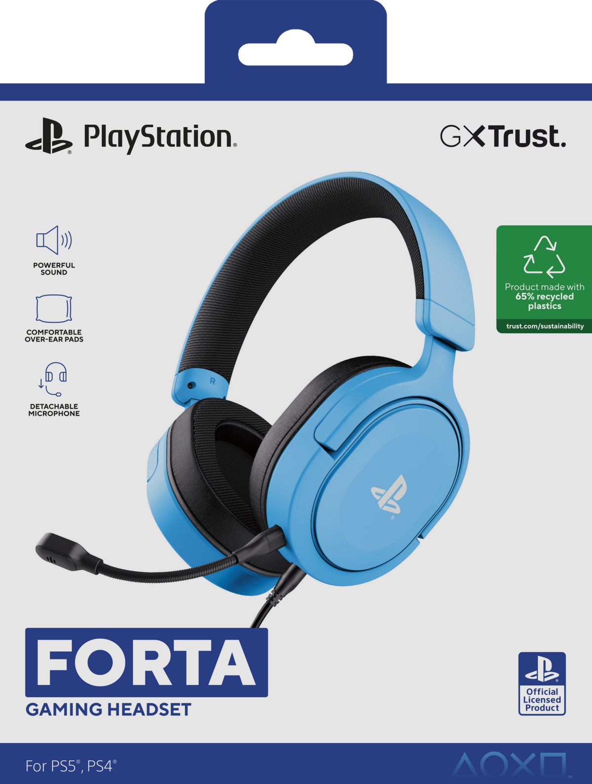 Trust GXT 498B Forta Kopfhörer Kabelgebunden Kopfband Gaming Blau