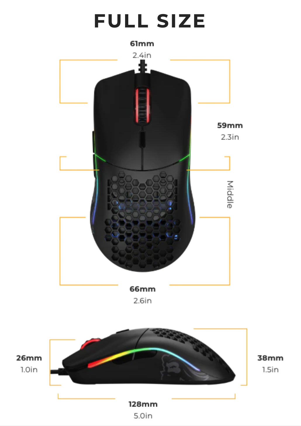 Glorious Gaming Model O Maus rechts USB Typ-A Optisch 12000 DPI