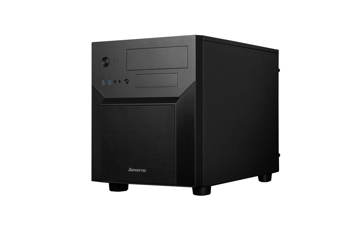 Chieftec CI-02B-OP Micro ATX Desktop Black with Mesh Side Panel and USB 3.2 Gen 1 Type-A Front Panel