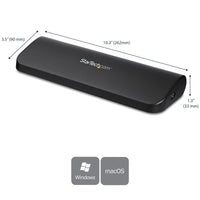 StarTech.com Dual Monitor USB 3.0 Laptop Docking Station mit HDMI/DVI/VGA, 3x USB-A Hub, GbE, Audio, Universal Type-A Dock für Windows/macOS/ChromeOS - TAA Konform