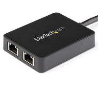StarTech.com USB 3.0 auf Dual Port Gigabit Ethernet Adapter mit USB Anschluss - 10/100/1000 Mbit/s - USB Gigabit LAN Netzwerkadapter/NIC Adapter - Schwarz
