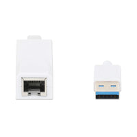 Manhattan USB-A auf Gigabit-Ethernet-Netzwerkadapter, USB 3.2 Gen 1 auf 10/100/1000 Mbit/s Gigabit Ethernet, weiß