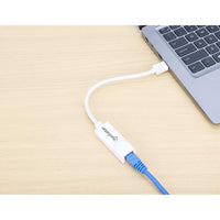 Manhattan USB-A auf Gigabit-Ethernet-Netzwerkadapter, USB 3.2 Gen 1 auf 10/100/1000 Mbit/s Gigabit Ethernet, weiß