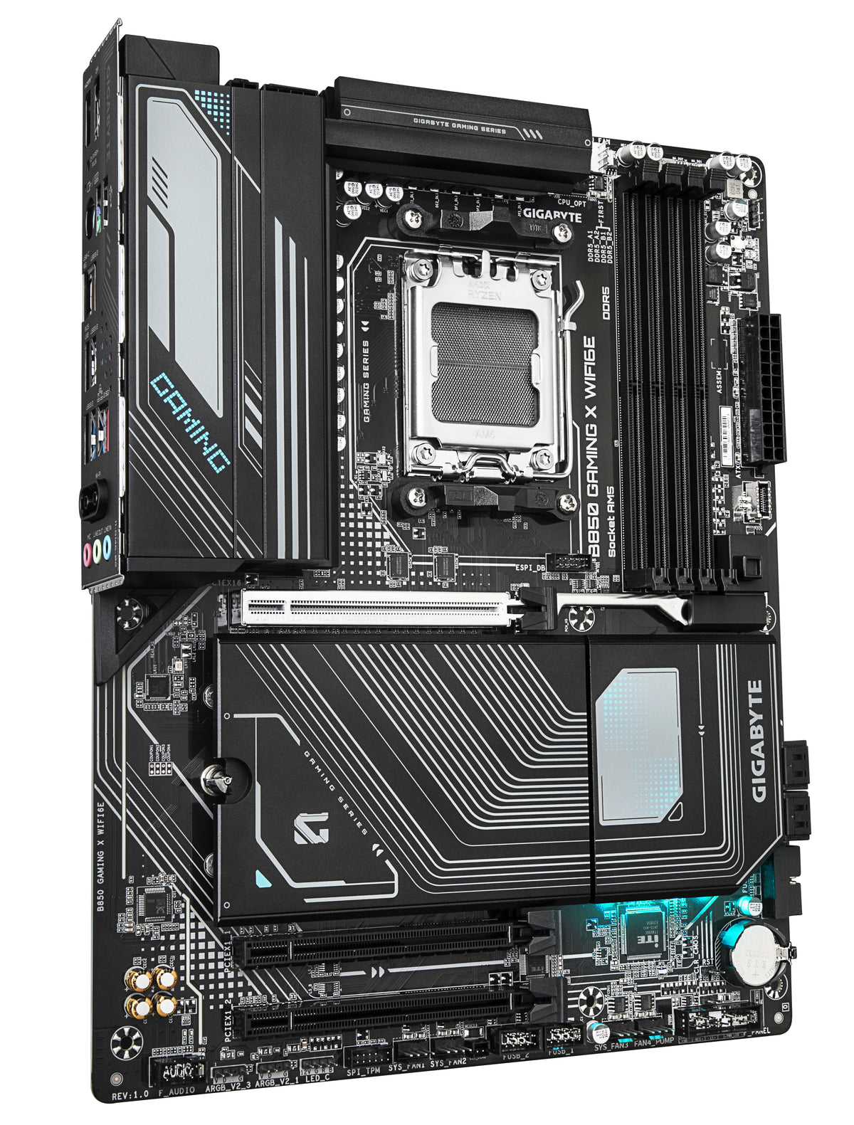 GIGABYTE B850 GAMING X WIFI6E Motherboard - AMD Ryzen 9000 Serie CPUs, 12+2+2 Phasen digitales VRM, bis zu 8200MHz DDR5 (OC), 1xPCIe 5.0 + 2xPCIe 4.0 M.2, 2.5G LAN, WIFI 6E, USB 3.2 Gen 2x2