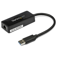 StarTech.com USB 3.0 Gigabit Ethernet Lan Adapter mit USB Port - Schwarz