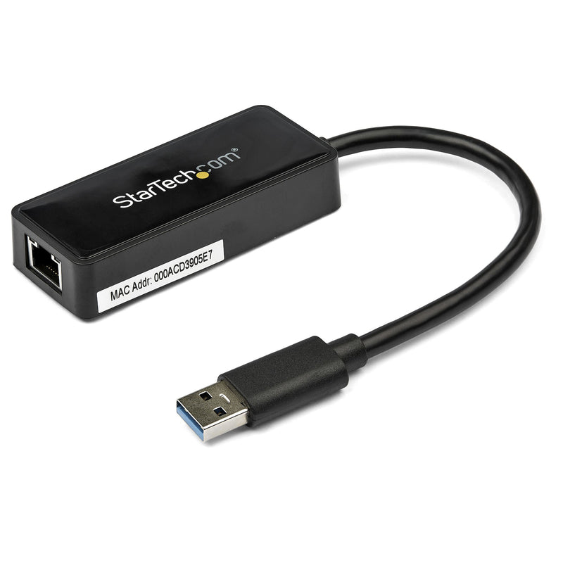 StarTech.com USB 3.0 Gigabit Ethernet Lan Adapter mit USB Port - Schwarz