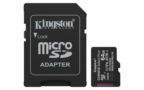 Kingston Technology 64GB microSDXC Canvas Select Plus Gen3 100MB/s A1 (Einschließlich SD Adapter)