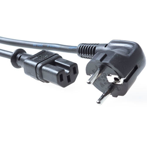 ACT Stromkabel Netzstecker CEE 7/7 Stecker (abgewinkelt) - C15 schwarz 1.5 m
