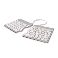 R-Go Tools Ergonomische Tastatur R-Go Split Break mit Pausensoftware, ergonomische geteilte Tastatur, QWERTY (US), kabellos, weiß