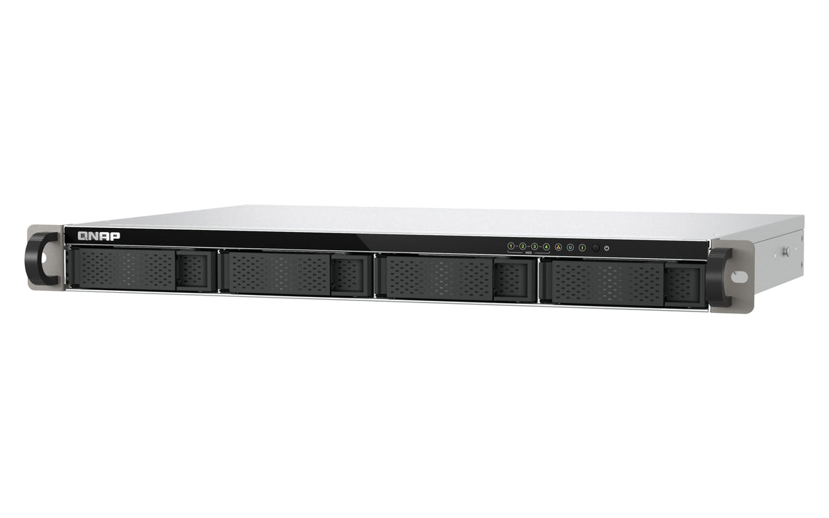 QNAP TS-432XeU NAS Rack (1U) 4 GB DDR4 0 TB QNAP QTS Schwarz, Grau