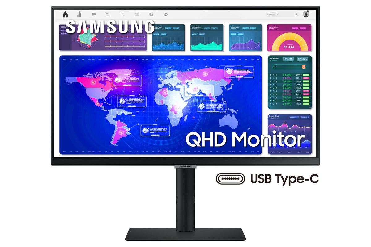 Samsung S60UA Computerbildschirm 61 cm (24") 2560 x 1440 Pixel Quad HD LCD Schwarz
