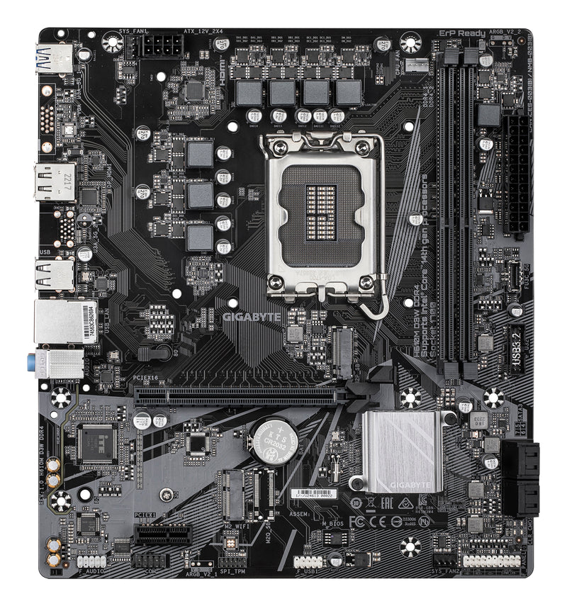 GIGABYTE H610M D3W DDR4 Mainboard - Unterstützt 14. Gen. Intel Core CPUs, 5+1+1 Phasen VRM, bis zu 3200 MHz DDR4, 1xPCIe 3.0 M.2, 1 GbE LAN, USB 3.2 Gen 1