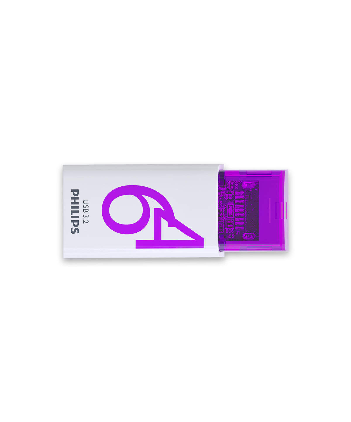 Philips Click USB-Stick 64 GB USB Typ-C 3.2 Gen 1 (3.1 Gen 1) Violett, Weiß