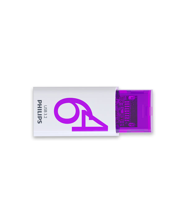 Philips Click USB-Stick 64 GB USB Typ-C 3.2 Gen 1 (3.1 Gen 1) Violett, Weiß